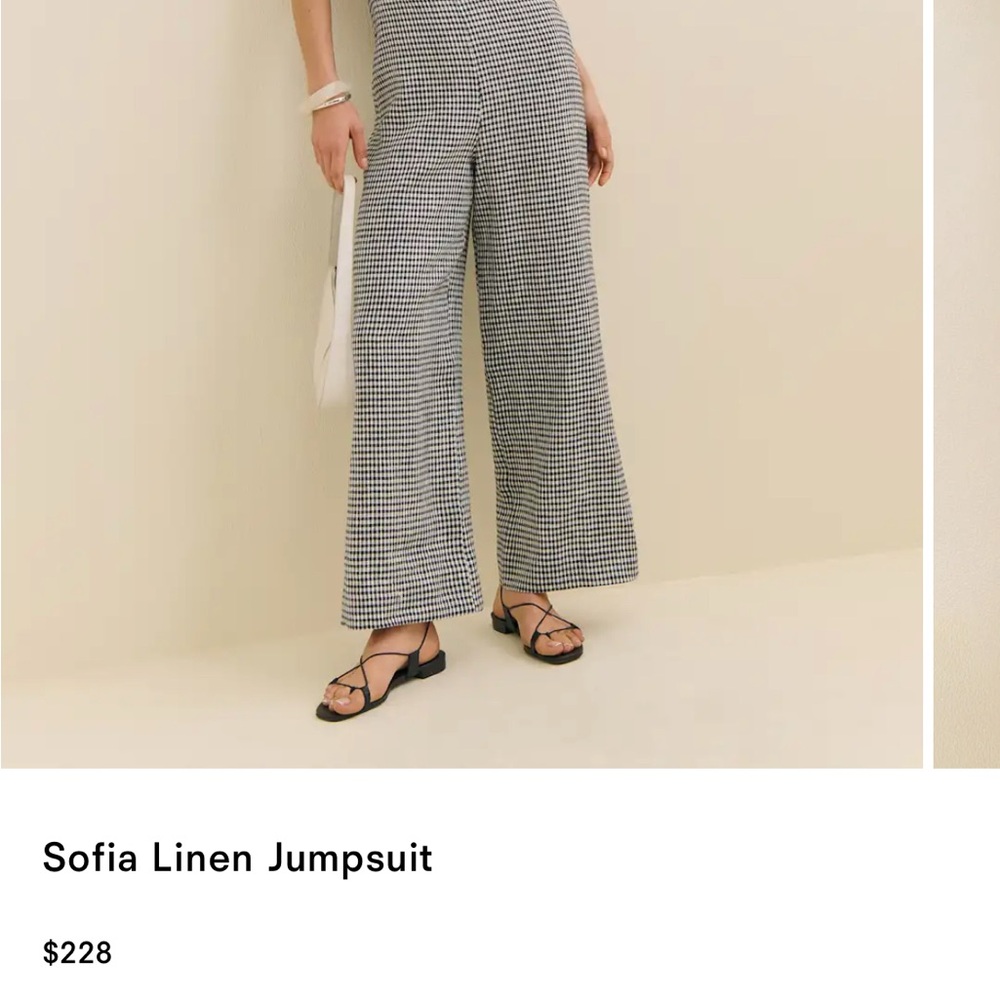 Reformation Checkered Jumpsuit - Black and White